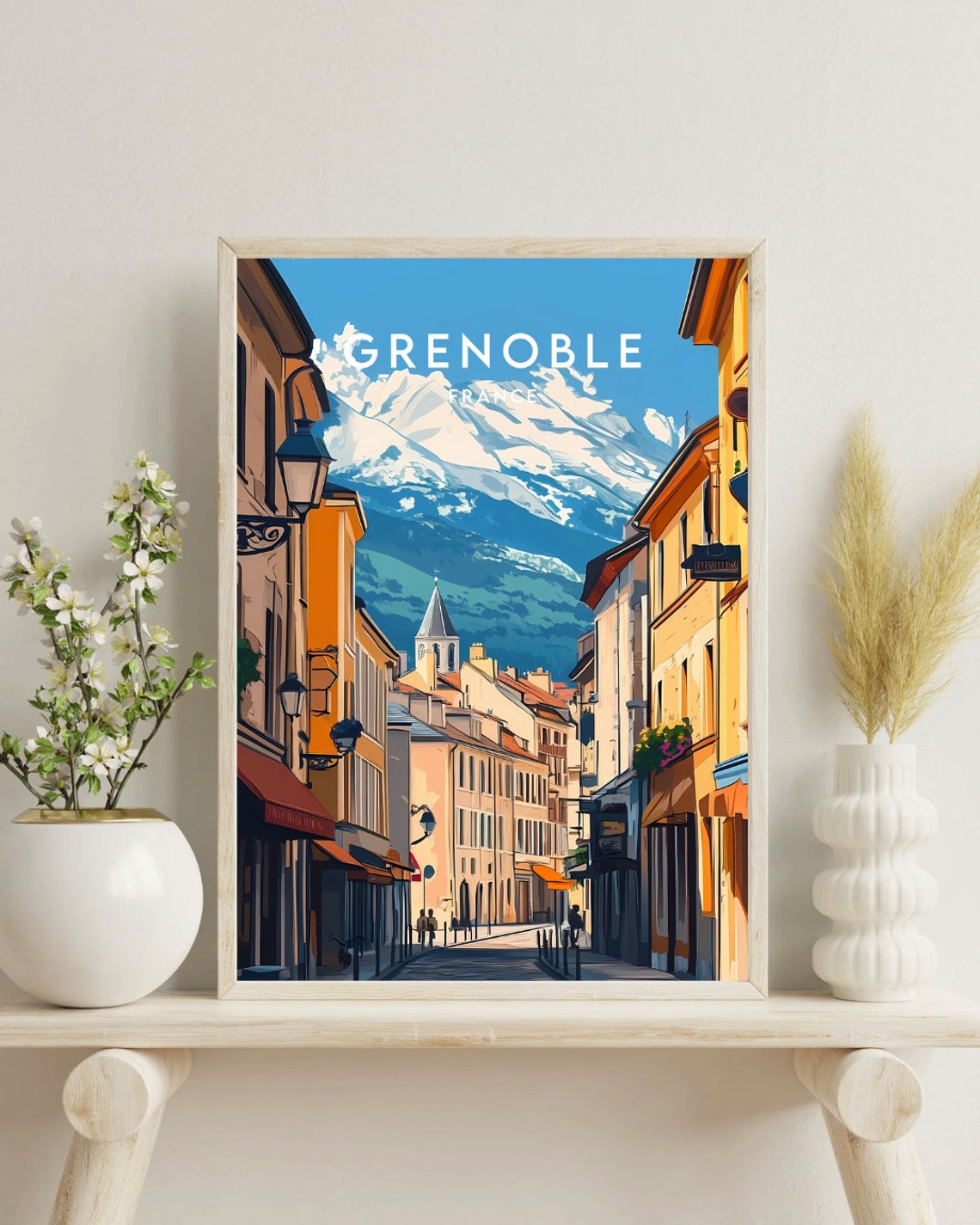 Grenoble Travel Print France Grenoble Poster France Poster Travel Wall Art France Print France Wall Art Europe Grenoble Wall Art - Image 4