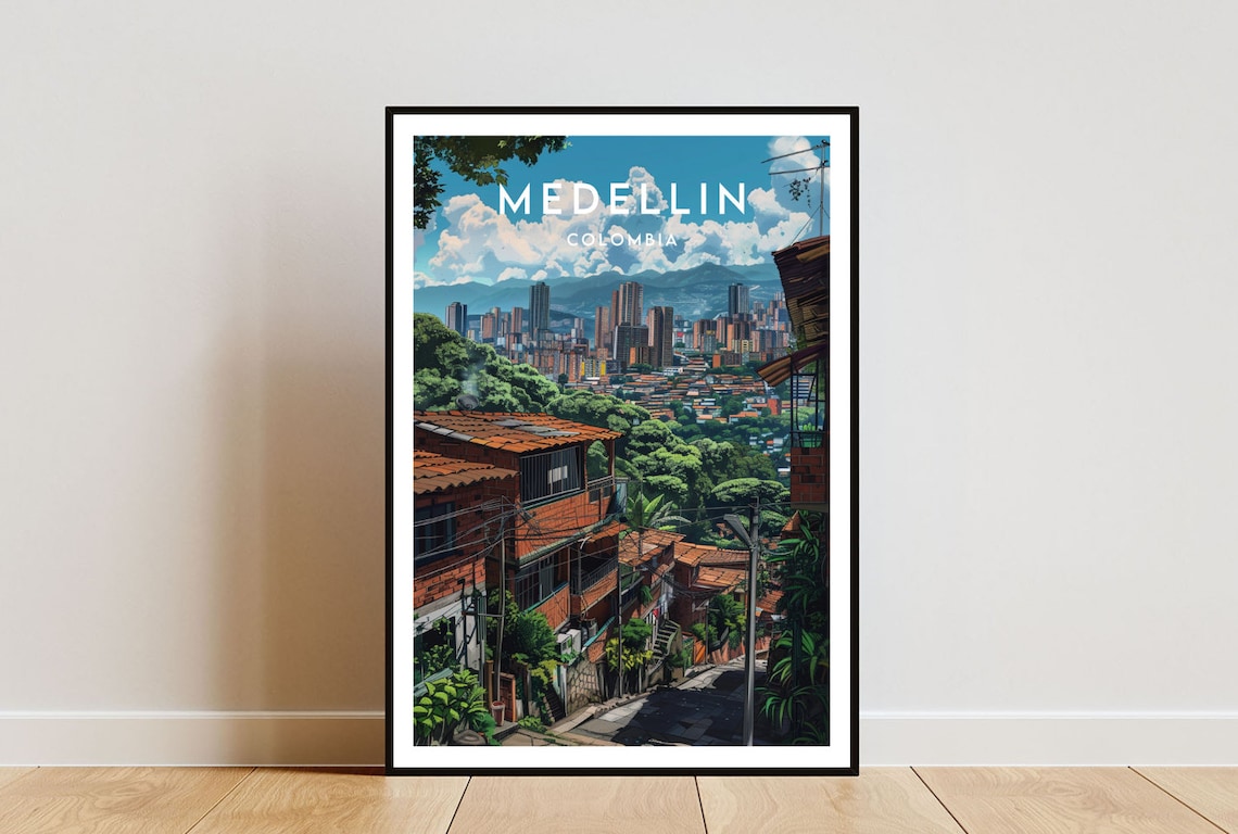 Medellin Travel Poster, Colombia Travel Art Print
