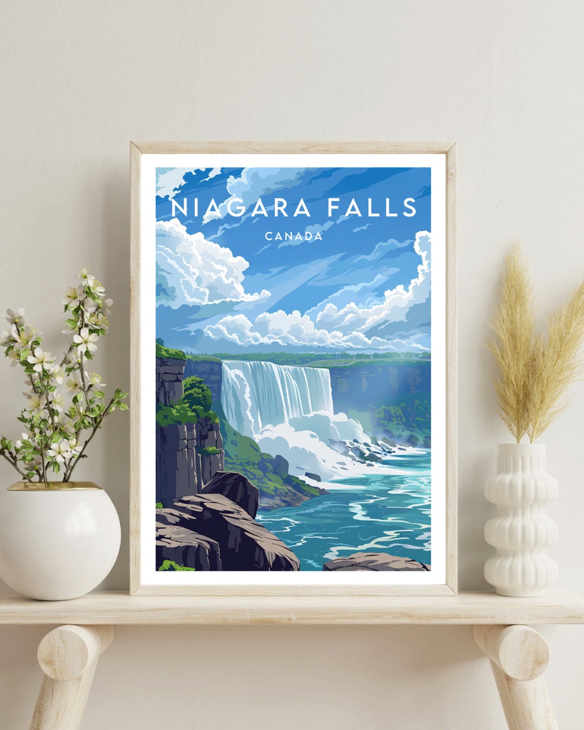 Niagara Falls Canada Horseshoe Falls Mist View Vintage Travel Poster - Image 4