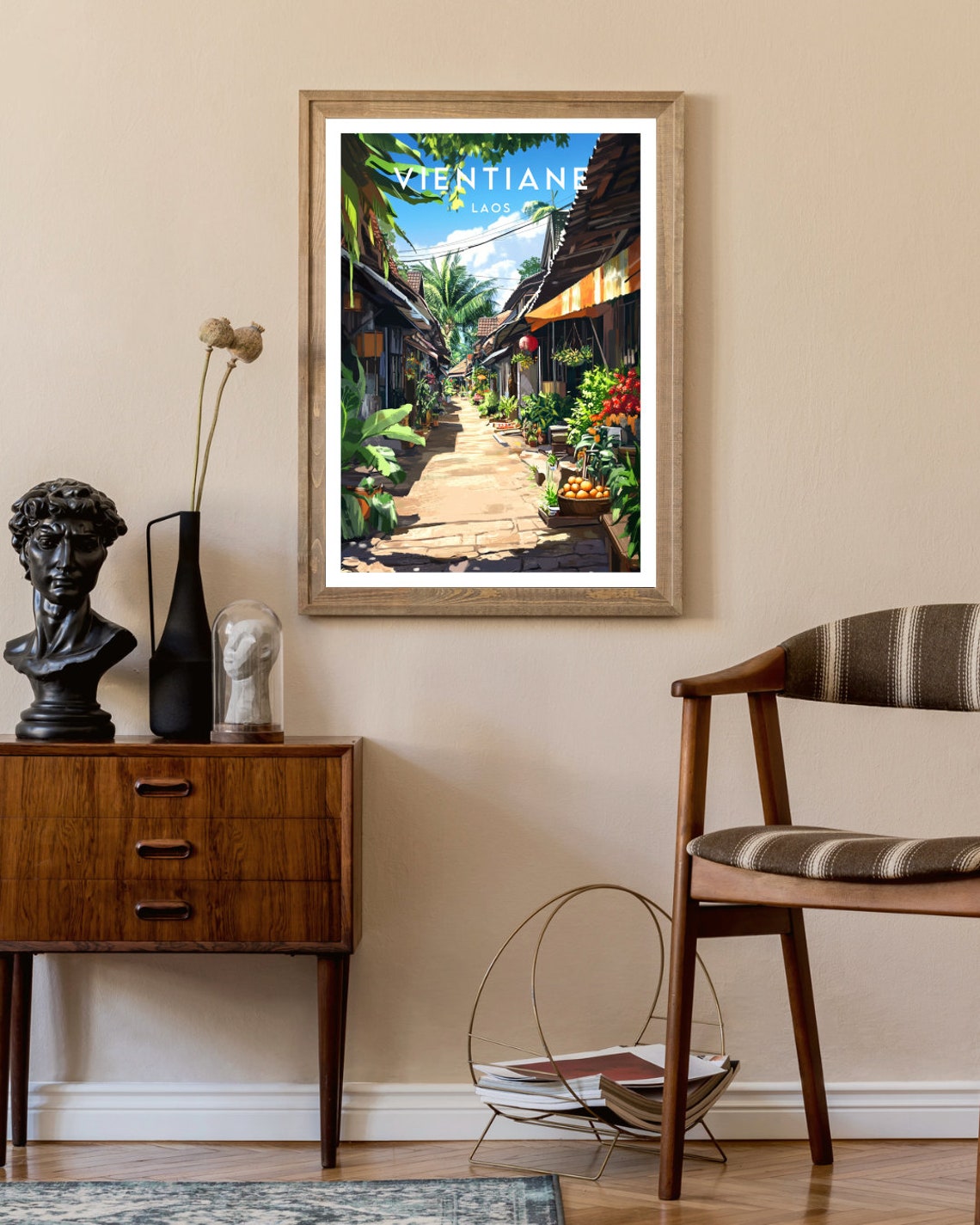 Vientiane Travel Print Laos Vientiane Poster Laos Poster Travel Wall Art Laos Print Travel Poster Vientiane Wall Art Se Asia Art - Image 2