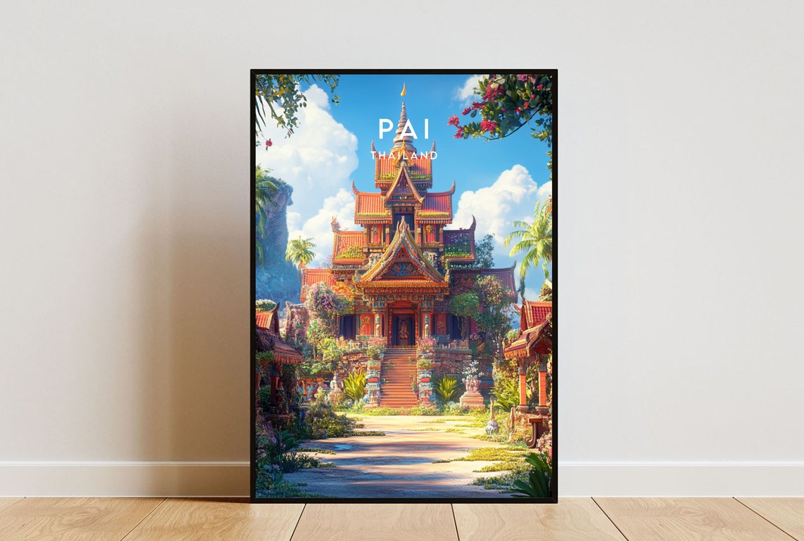 Pai Travel Print Thailand Pai Poster Thailand Poster Travel Wall Art Thailand Print Pai Wall Art Thai Poster Pat Thailand Poster
