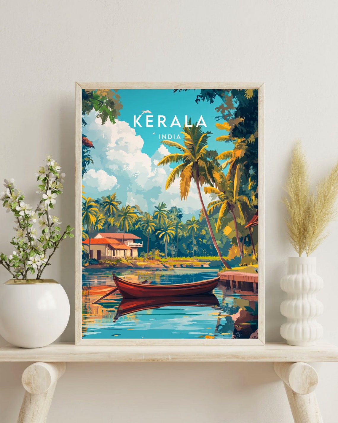 Kerala Travel Print India Kerala Poster India Poster Travel Wall Art India Print Kerala Wall Art India Wall Art Asia Kochi Poster - Image 4