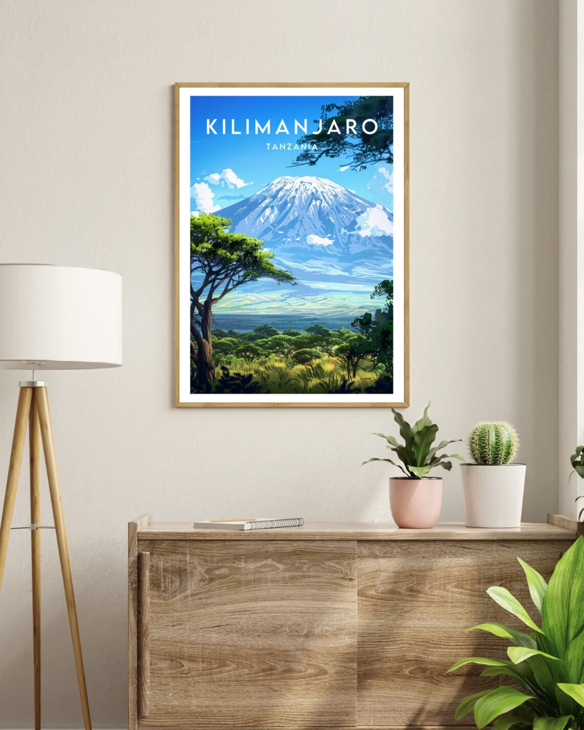 Kilimanjaro Travel Poster, Tanzania Landscape Art - Image 3
