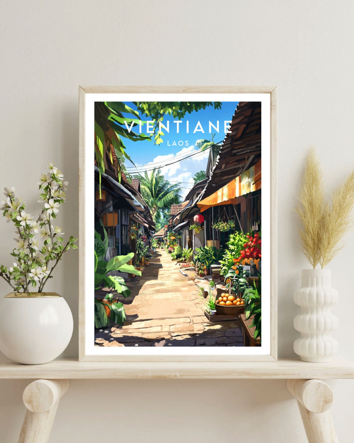 Vientiane Travel Print Laos Vientiane Poster Laos Poster Travel Wall Art Laos Print Travel Poster Vientiane Wall Art Se Asia Art - Image 4