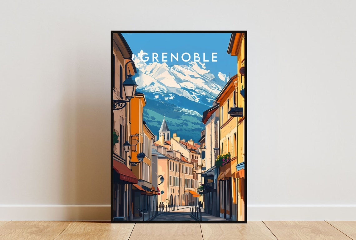 Grenoble Travel Print France Grenoble Poster France Poster Travel Wall Art France Print France Wall Art Europe Grenoble Wall Art