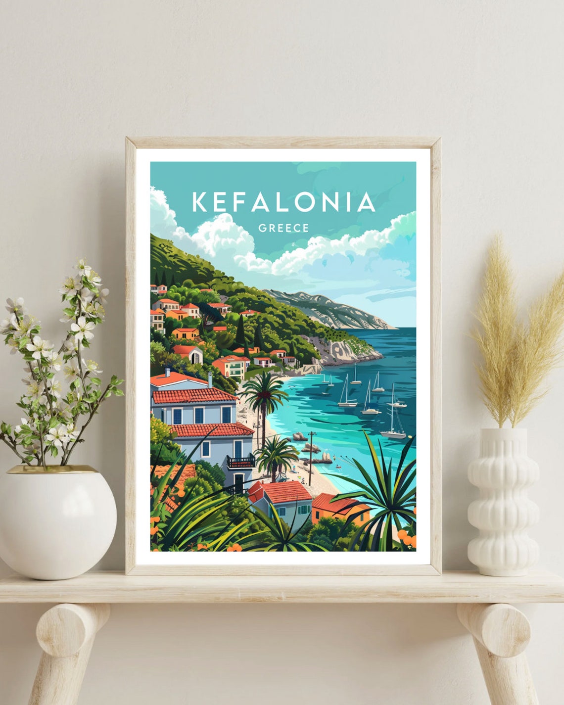 Kefalonia Travel Print Greece Kefalonia Poster Greece Poster Travel Wall Art Greece Print Poster Greece Europe Kefalonia Wall Art - Image 4