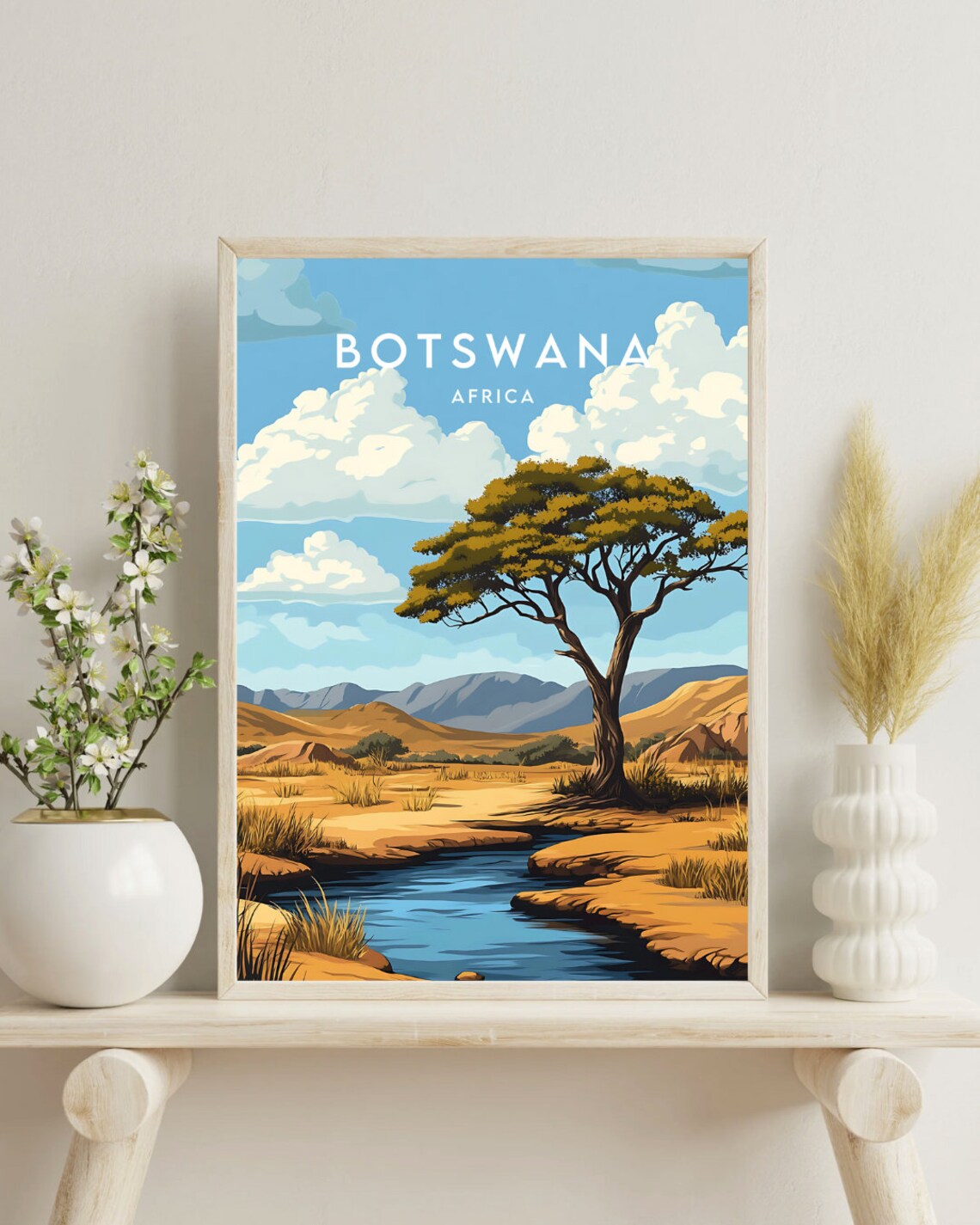 Botswana Travel Print Africa Botswana Poster Africa Poster Travel Wall Art Africa Print Botswana Wall Art Botswana Africa Wall Art - Image 4