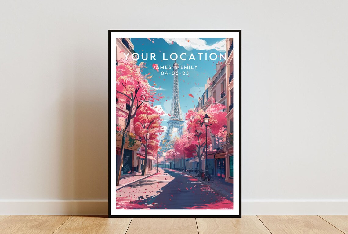 Custom Travel Poster, Personalized Destination Wall Art