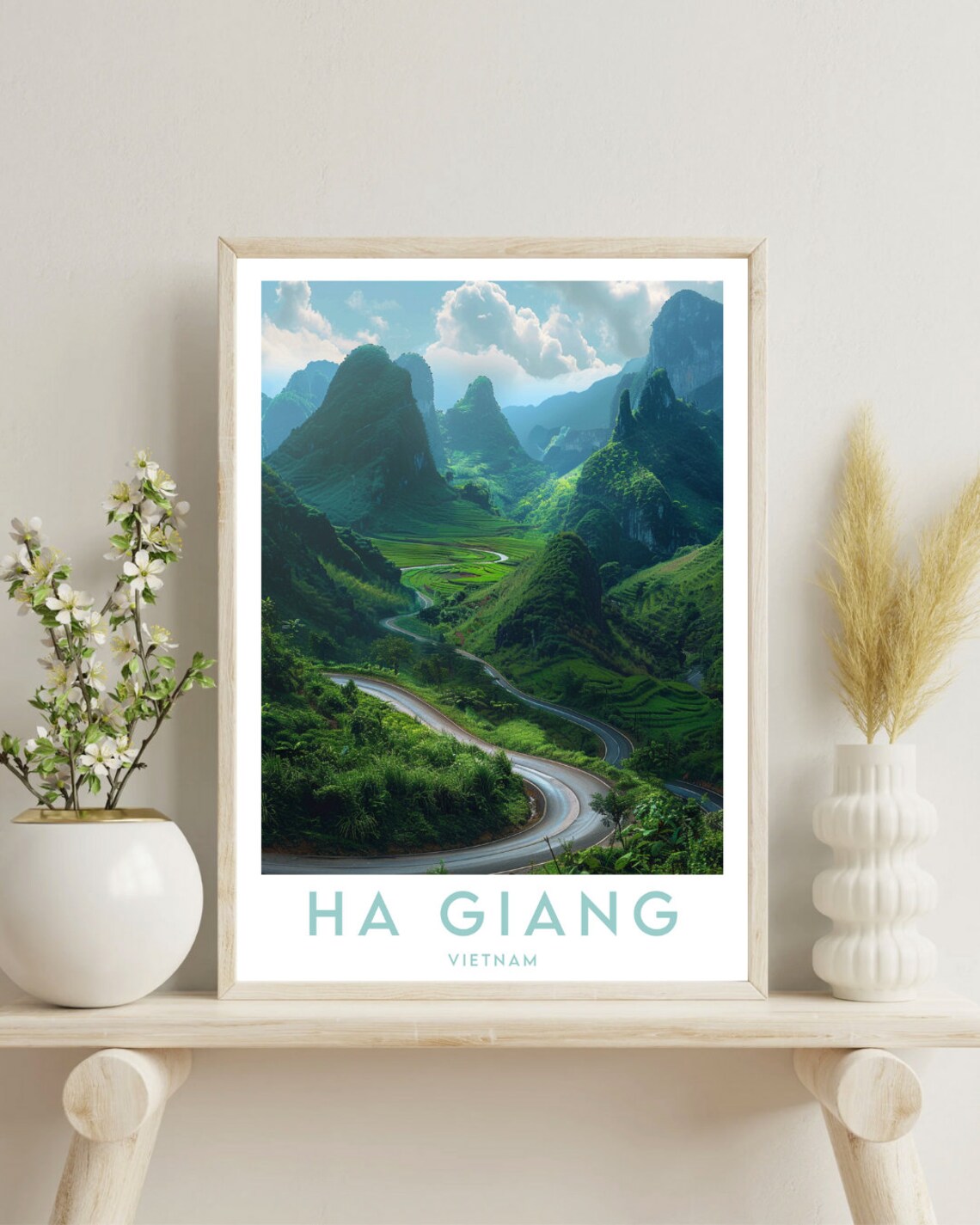Ha Giang Vietnam Winding Mountain Road Karst Peaks Travel Poster - Image 4
