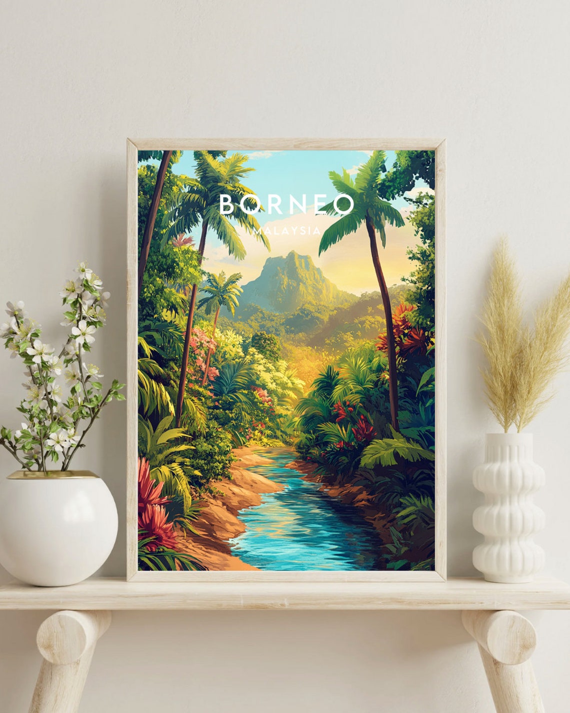 Borneo Travel Print Malaysia Borneo Poster Malaysia Poster Travel Wall Art Malaysia Print Asia Poster Malaysia Asia Borneo Print - Image 4