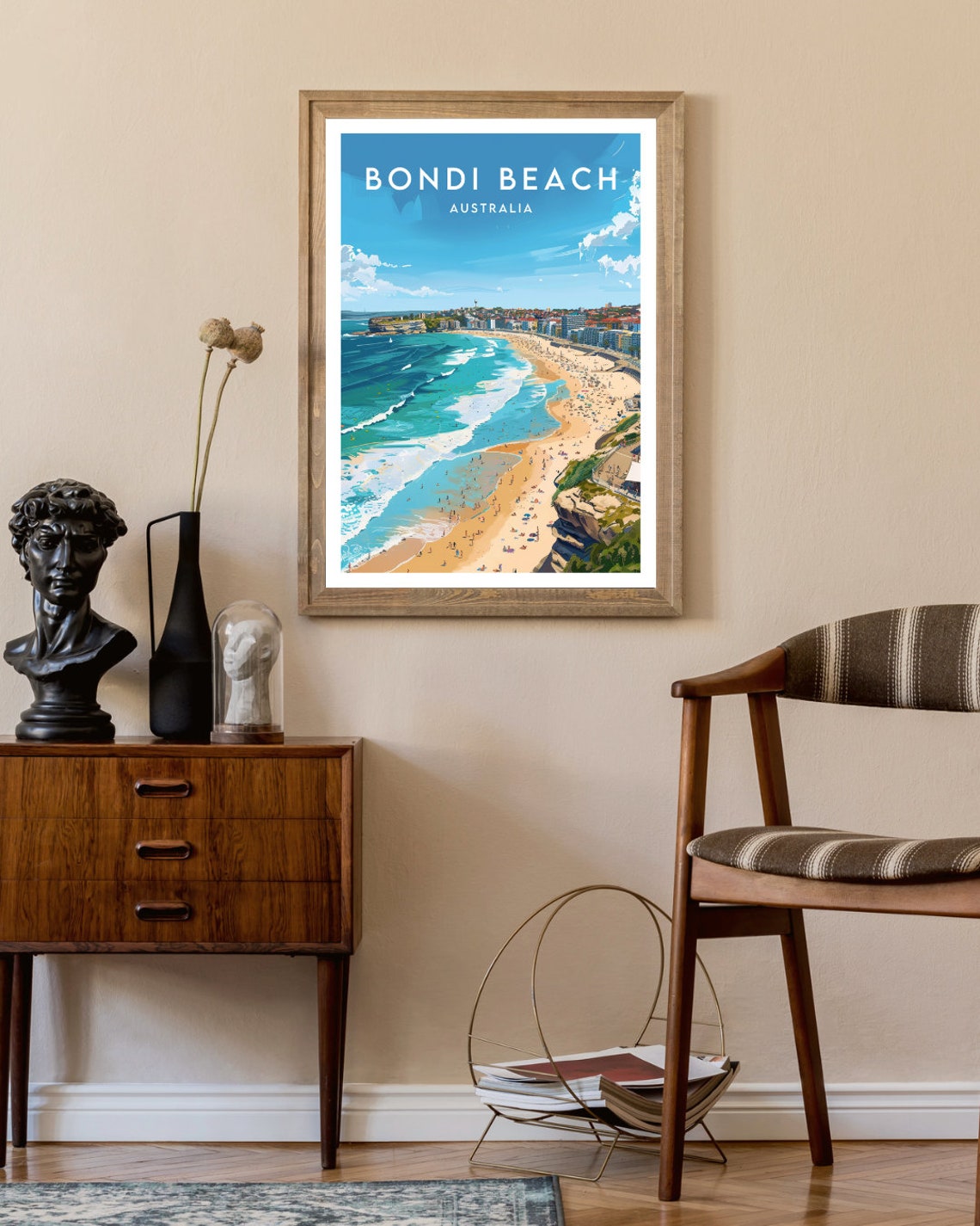 Bondi Beach Australia Turquoise Surf Coast Vintage Travel Poster - Image 2