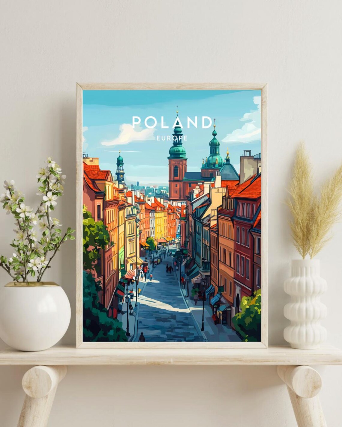 Poland Travel Poster, Warsaw and Krakow Europe - Image 4