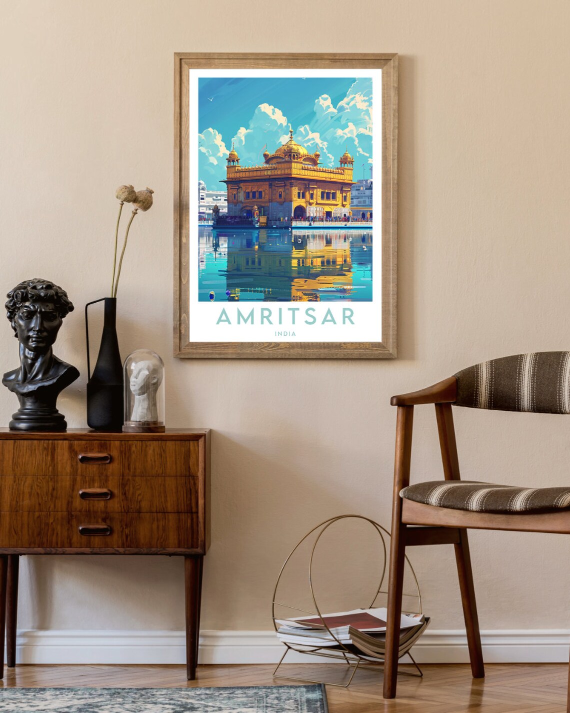 Amritsar India Golden Temple Sacred Reflecting Pool Travel Poster - Image 2
