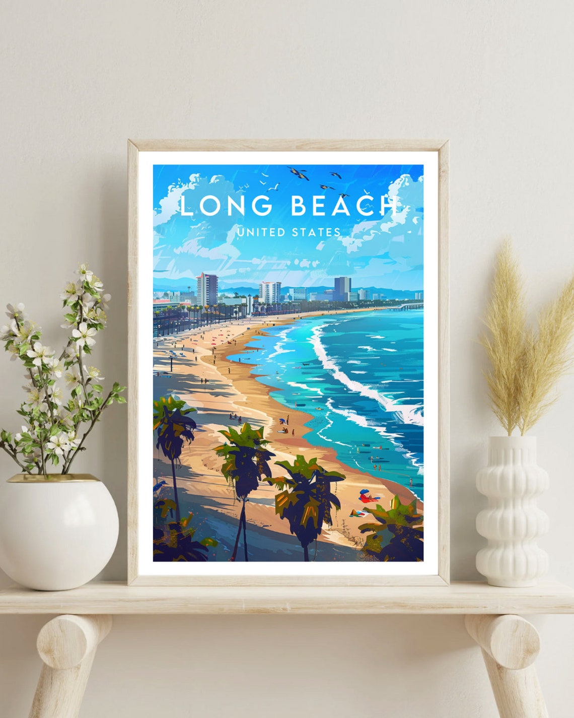 Long Beach Travel Print United States Long Beach Poster America Poster Travel Wall Art America Print Long Beach Usa California - Image 4
