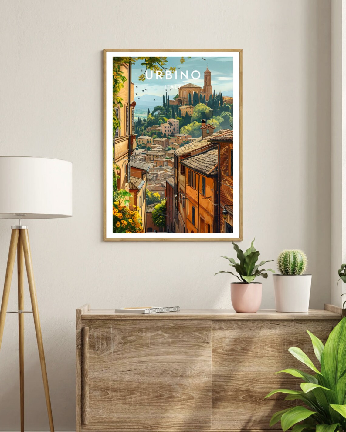 Urbino Italy Renaissance Hillside Town Cypress Towers Valley Poster - Image 3