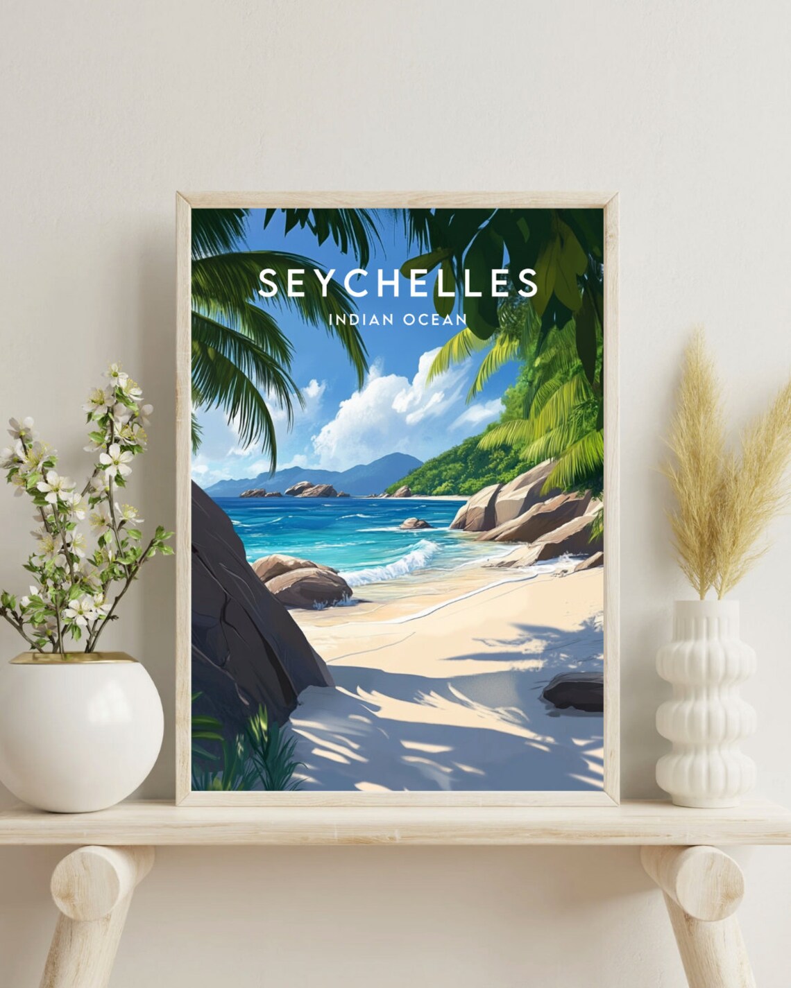 Seychelles Travel Poster, Indian Ocean Landscape - Image 4