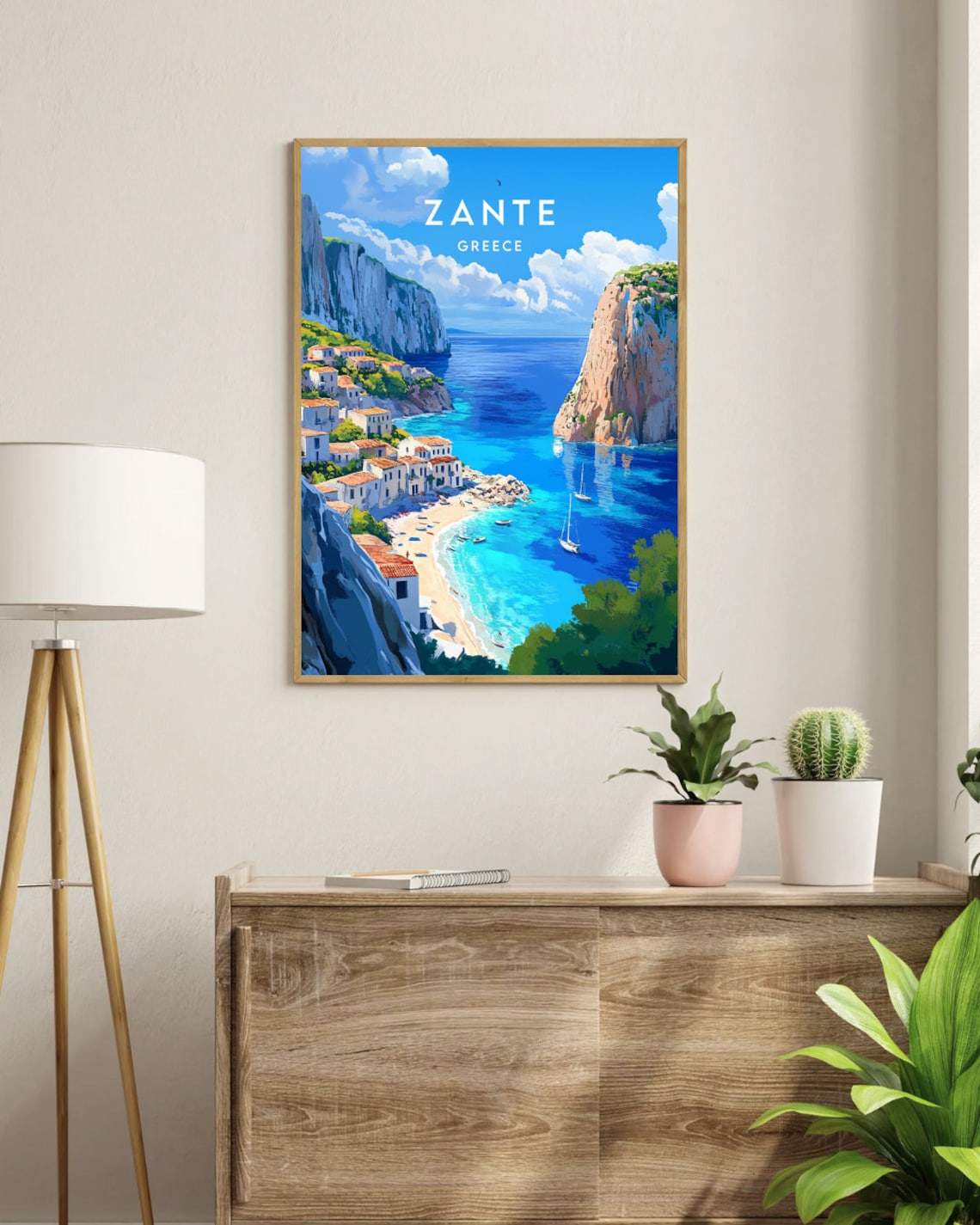 Zante Travel Poster, Greek Islands Wall Art - Image 3