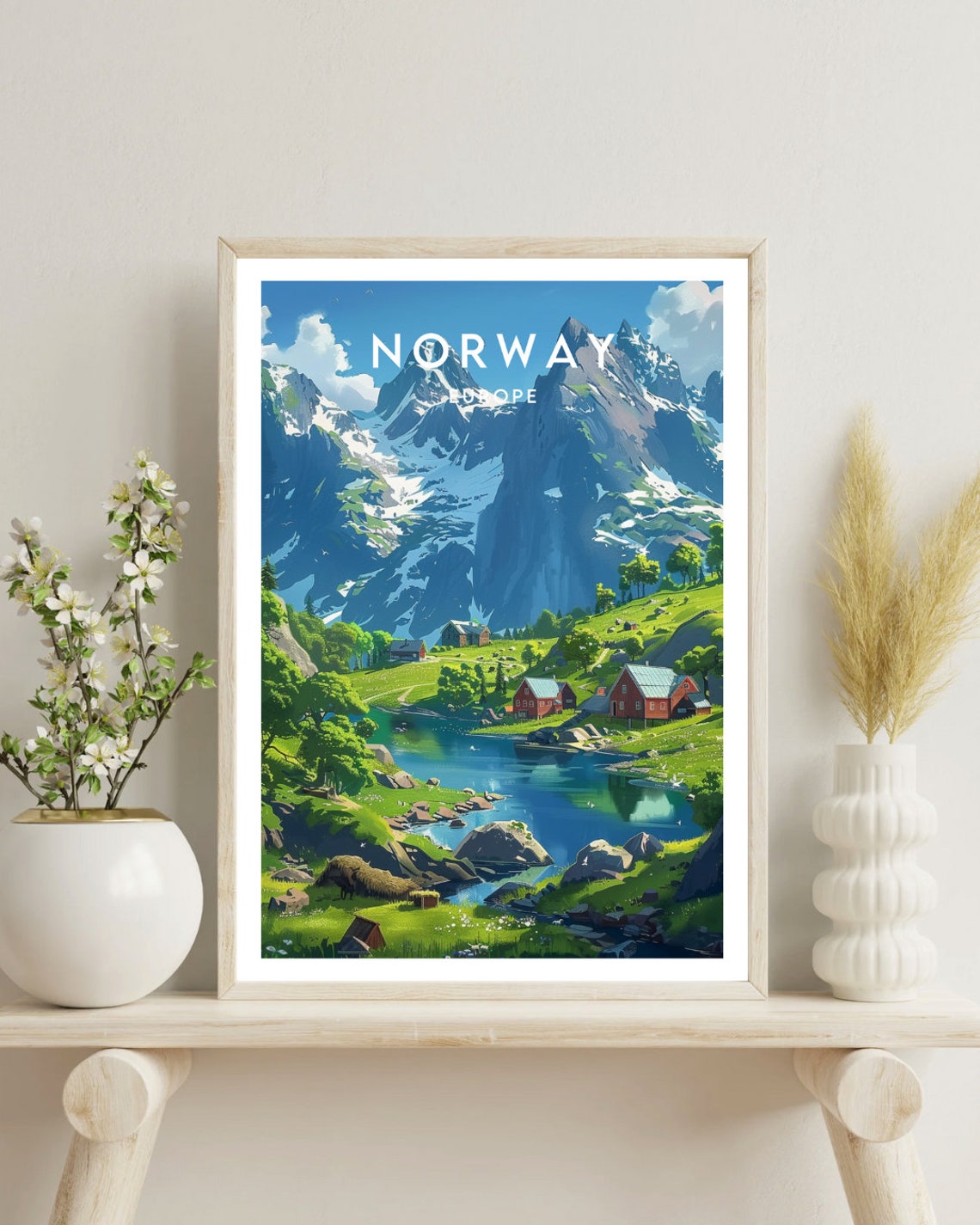 Norway Travel Print Europe Europe Poster Norway Poster Travel Wall Art Norway Print Poster Norway Europe Oslo Scandinavia Fjords - Image 4