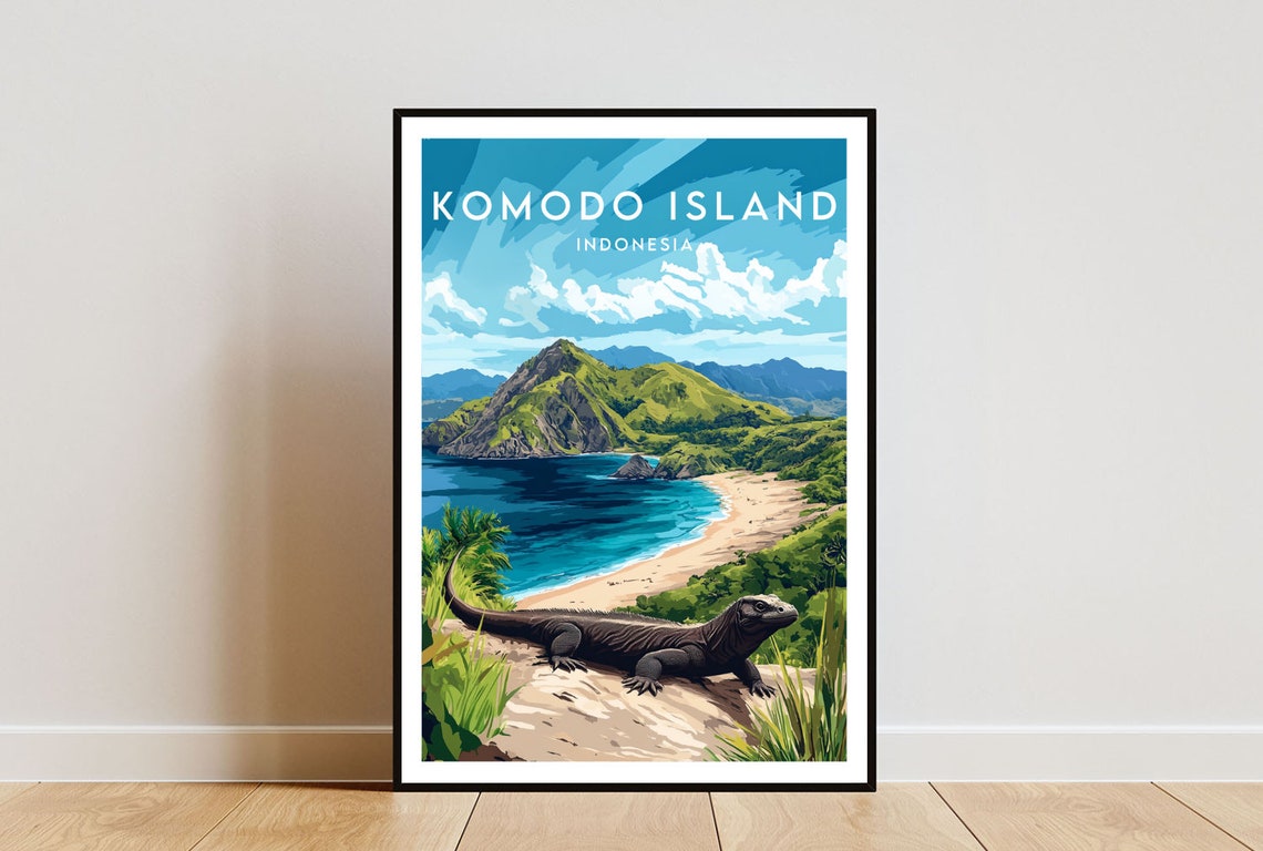 Komodo Island Travel Print Indonesia Komodo Island Poster Indonesia Poster Travel Wall Art Indonesia Print Indonesia Comodo Island