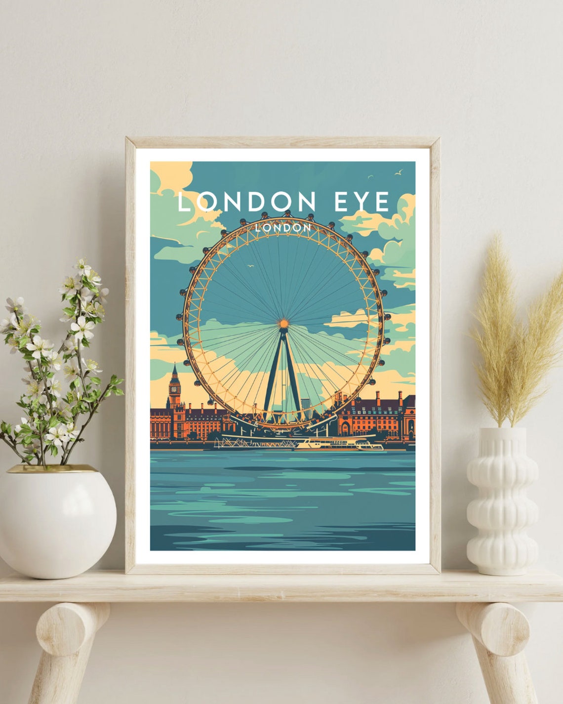 London Eye Travel Print London London Eye Poster London Poster Travel Wall Art London Print England Europe London London Eye - Image 4