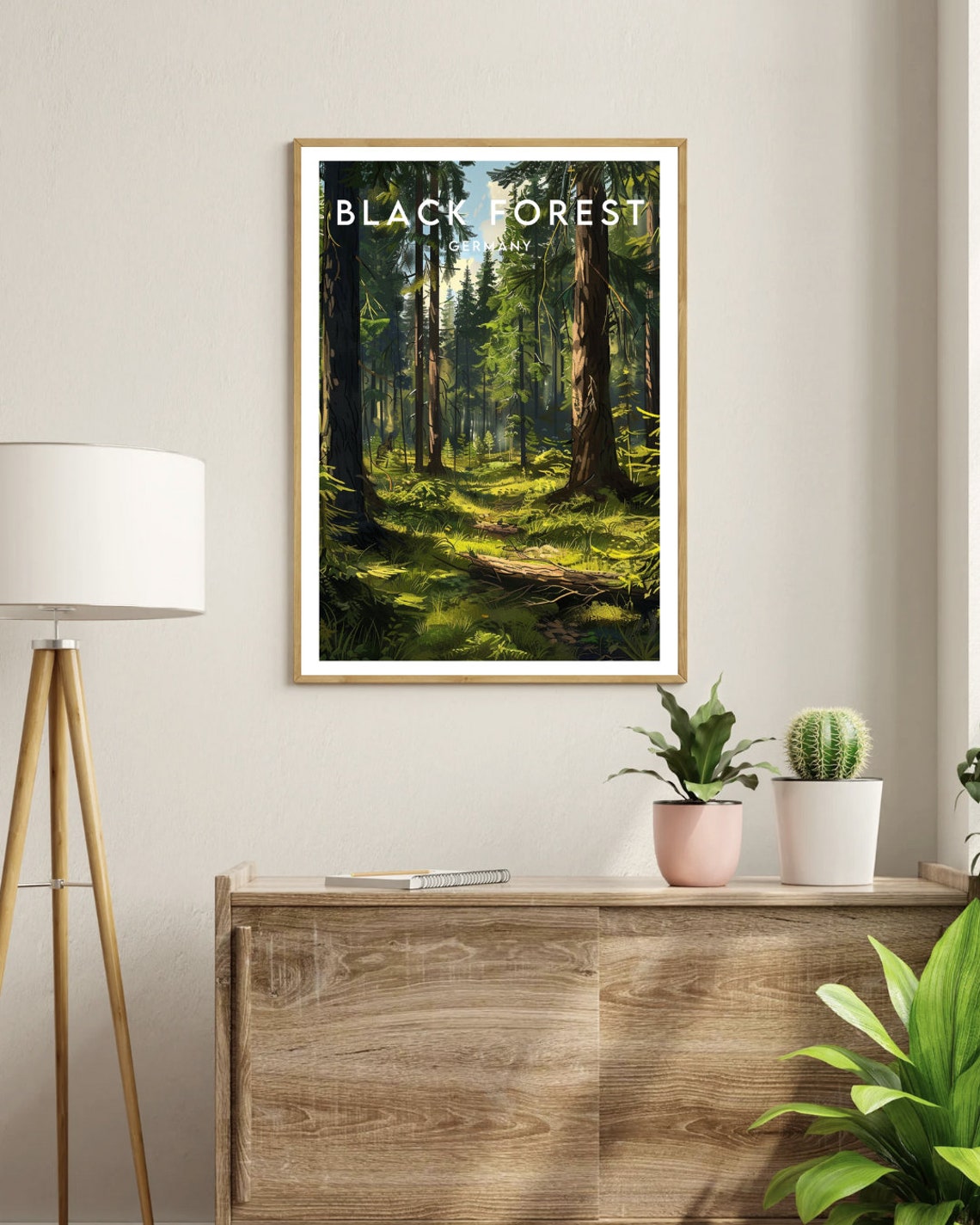 Black Forest Germany Sunlit Pine Trees Woodland Nature Poster - Image 3