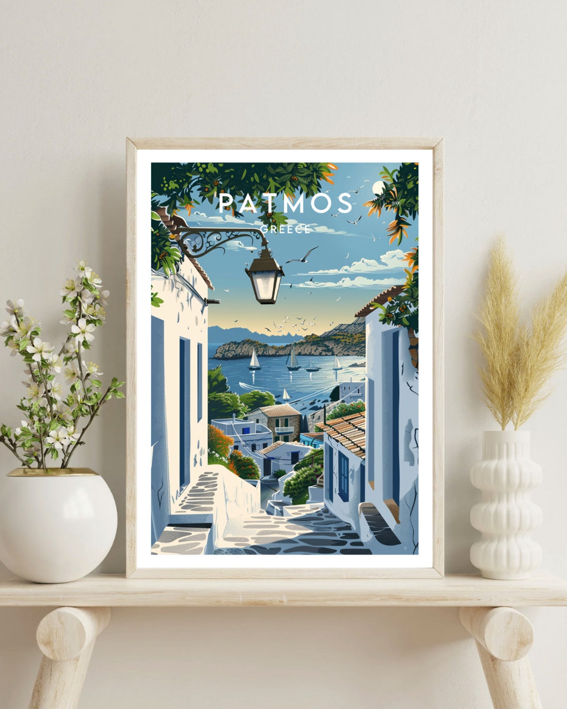 Patmos Travel Print Greece Patmos Poster Greece Poster Travel Wall Art Greece Print Poster Greece Europe Patmos Greek Poster - Image 4