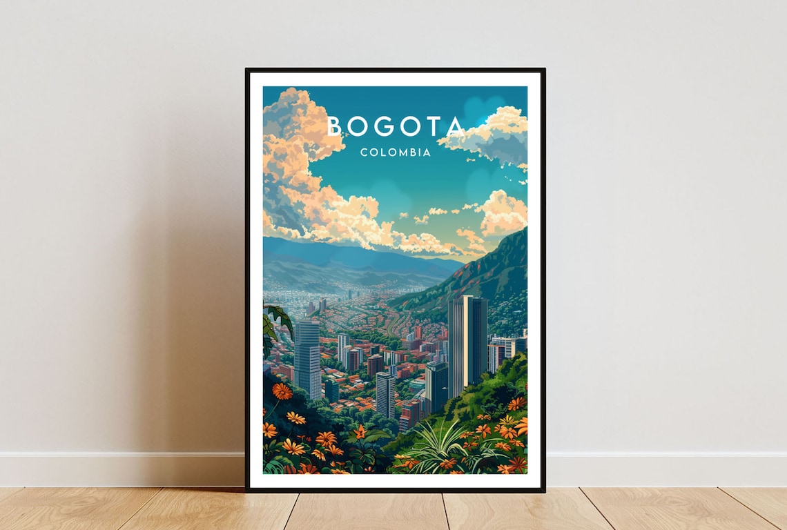 Bogota Travel Poster, Colombia South America