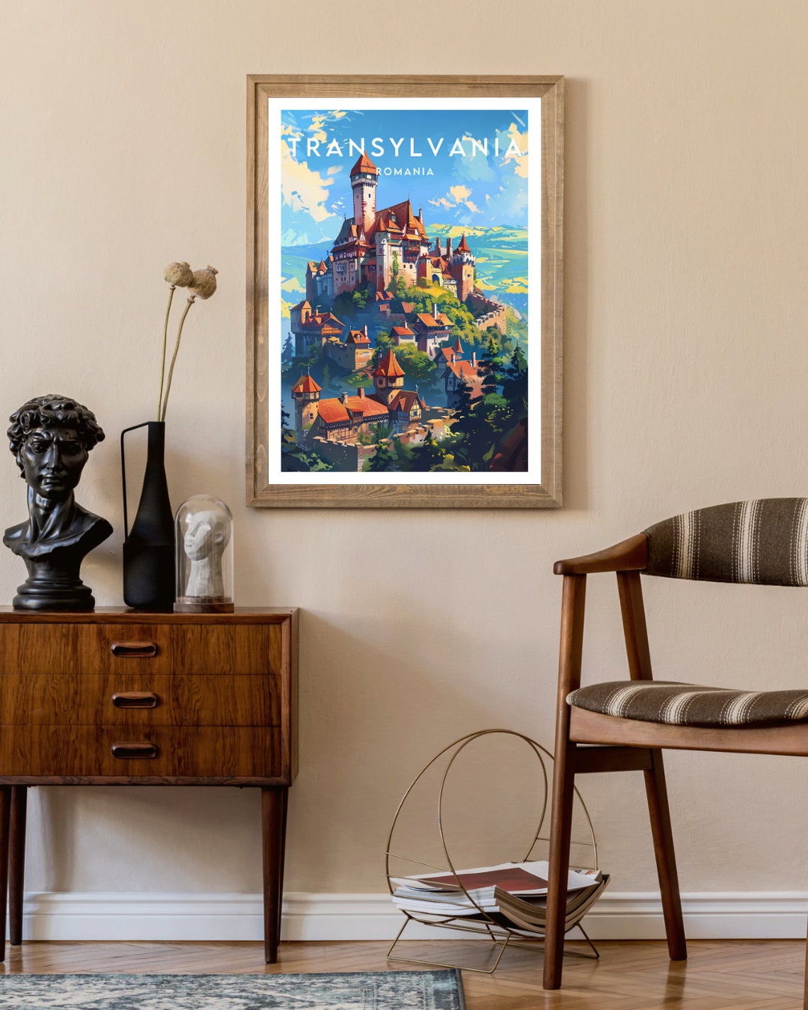 Transylvania Romania Hilltop Castle Red Towers Fairytale Poster - Image 2