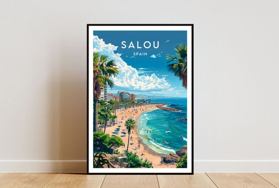 Salou Travel Poster, Spain Europe Wall Art