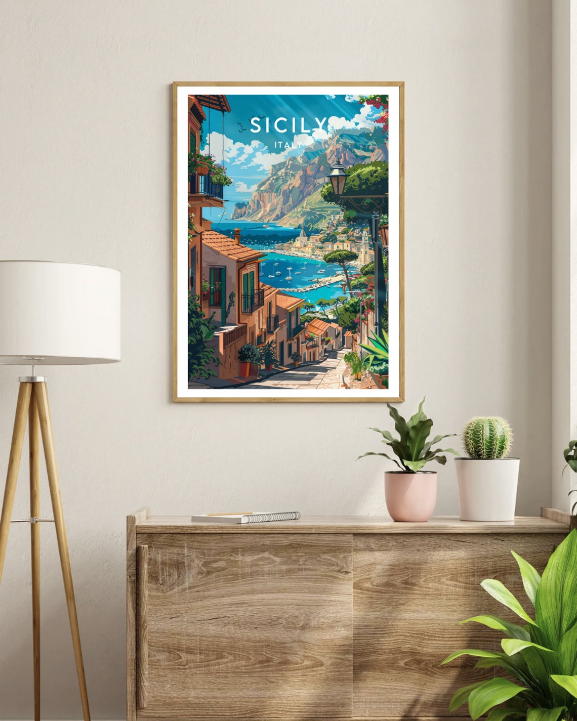 Sicily Travel Print Italy Sicily Poster Italy Poster Travel Wall Art Italy Print Poster Italy Europe Sicily Italy Wall Art - Image 3