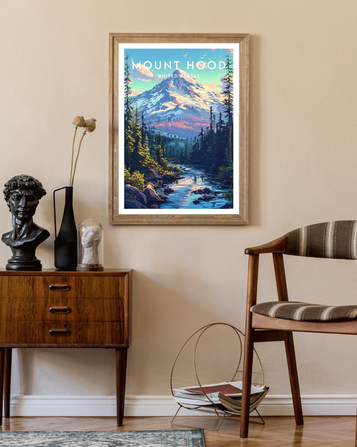Mount Hood Travel Poster, Oregon Landscape Print - Image 2