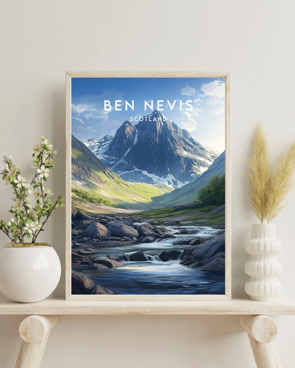Ben Nevis Scotland Highland Mountain Stream Vintage Travel Poster - Image 4