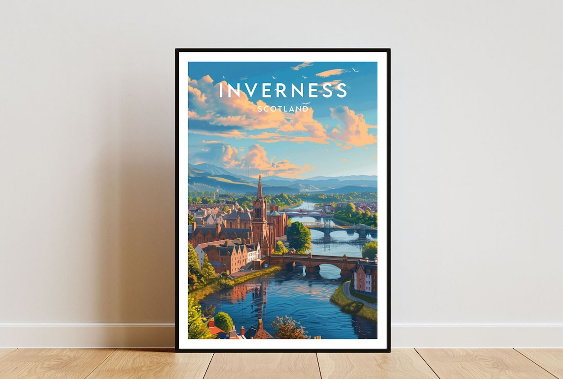 Inverness Travel Poster, Scotland Place Print