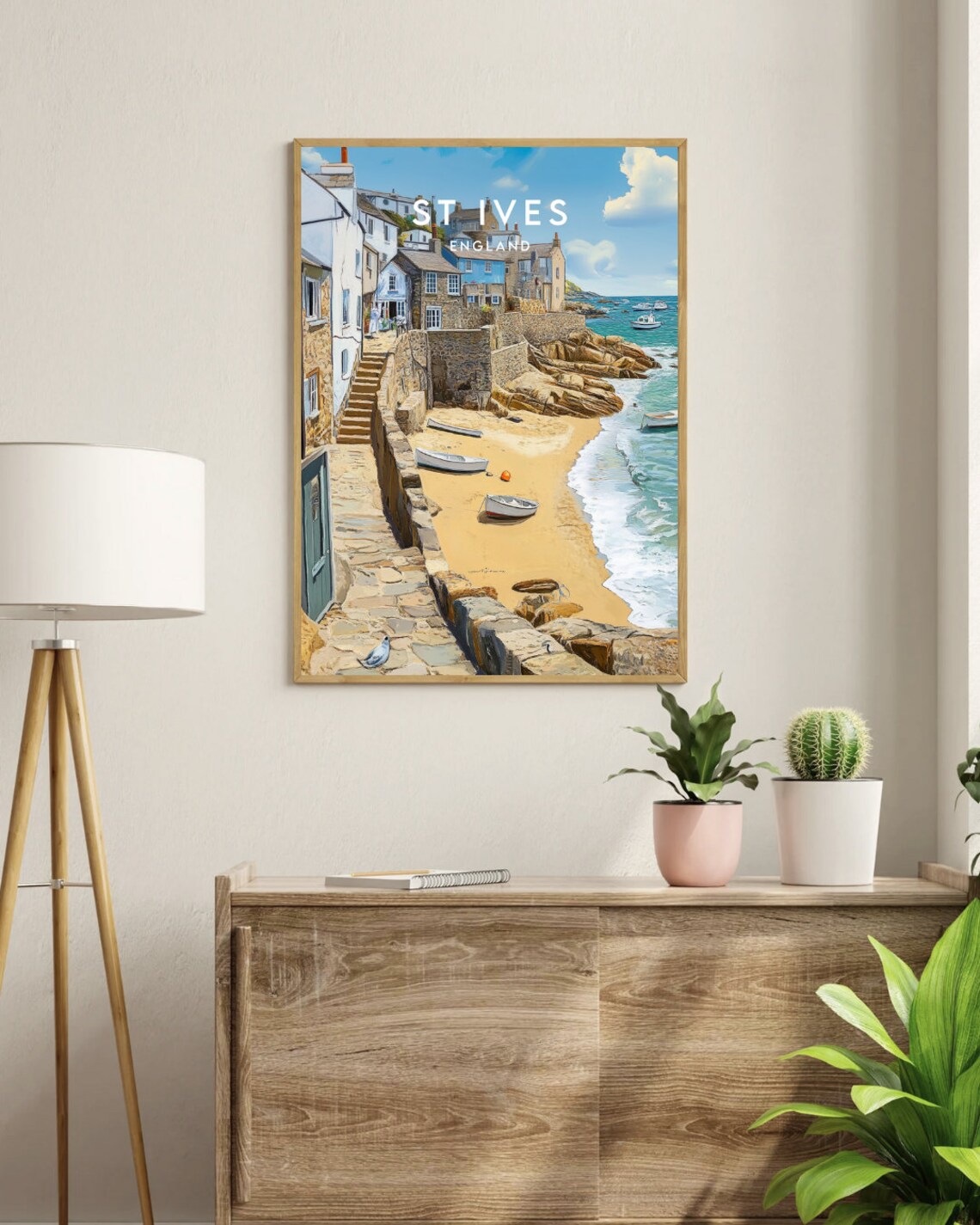 St Ives England Cornwall Fishing Village Beach Boats Coast Poster - Image 3
