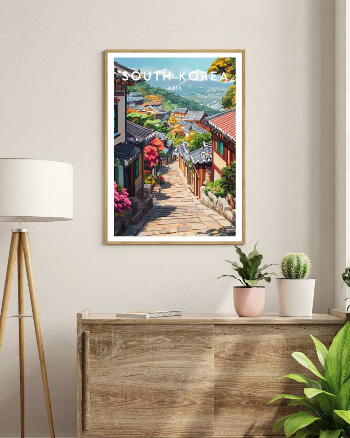 South Korea Seoul Old Bukchon Hanok Village Travel Art Poster - Image 3
