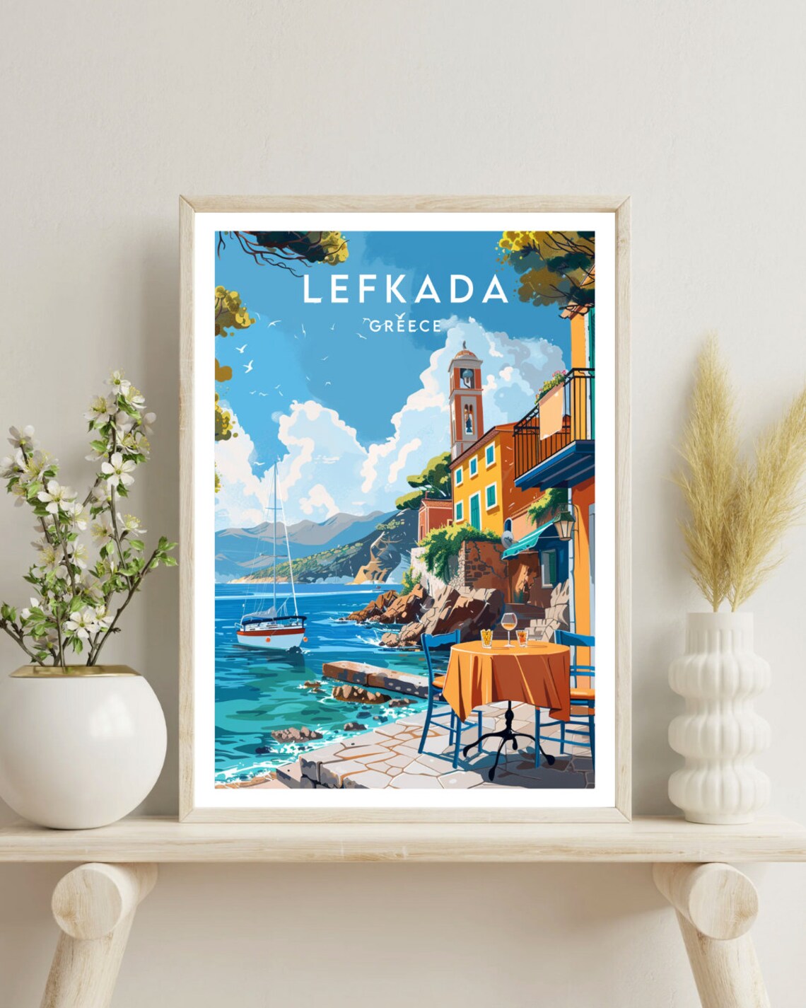 Lefkada Greece Travel Poster, Europe Wall Art - Image 4