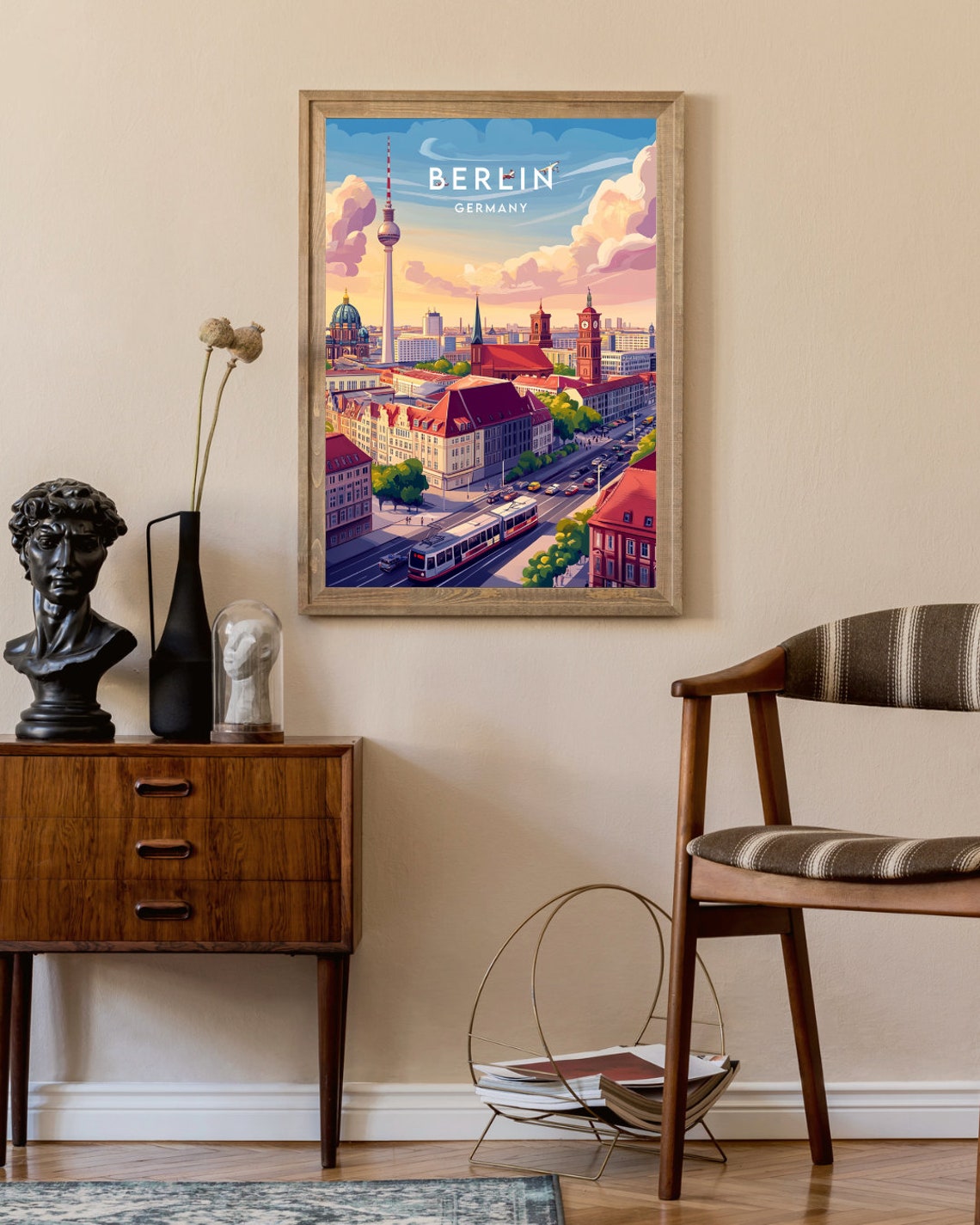 Berlin TV Tower Cathedral Tram Skyline Germany Travel Poster - Image 2