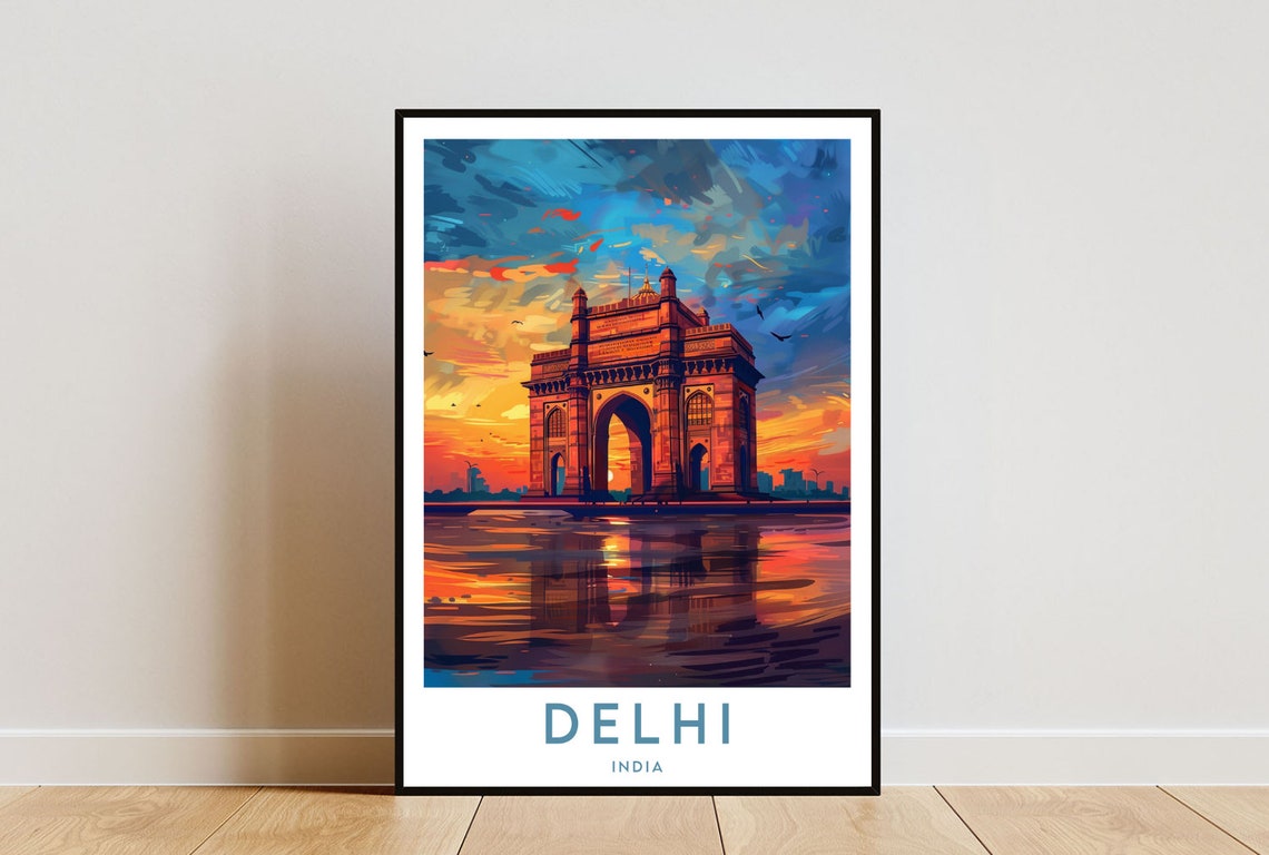 Delhi Travel Print India Delhi Poster India Poster Travel Wall Art India Print New Delhi New Delhi Poster India Gate Poster India
