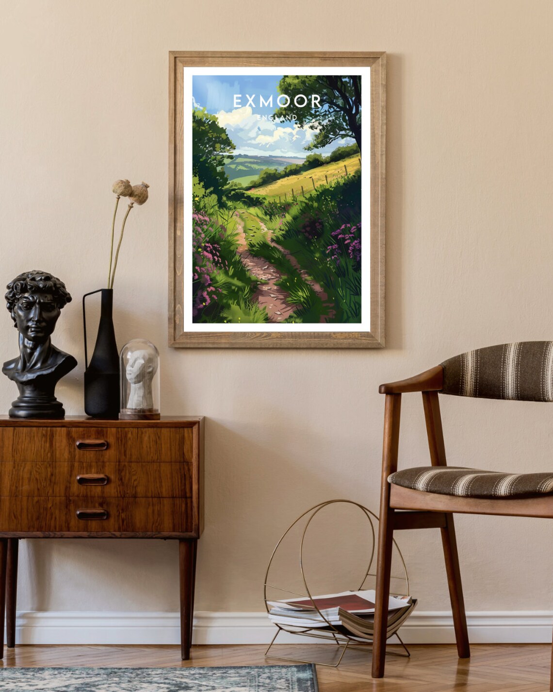 Exmoor England Wildflower Footpath Rolling Hills Vintage Travel Poster - Image 2