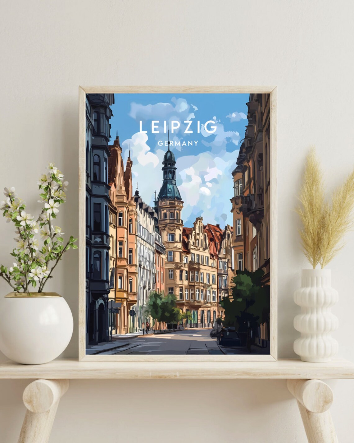 Leipzig Germany Historic Street Town Hall Tower Travel Poster - Image 4