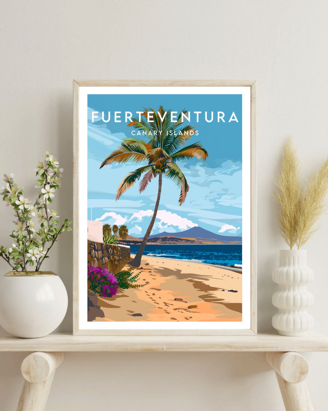Fuerteventura Canary Islands Palm Tree Sandy Beach Island Poster - Image 4