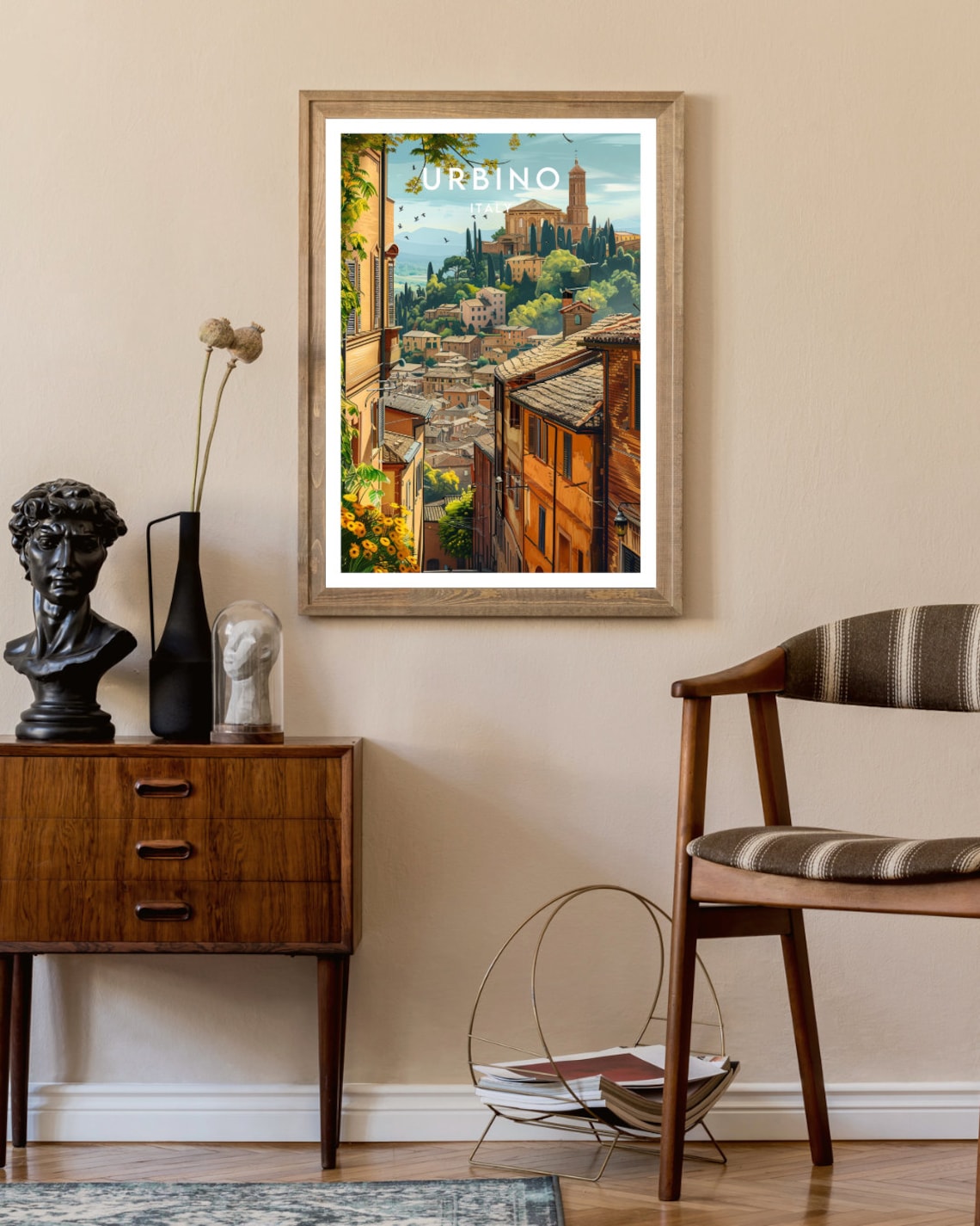 Urbino Italy Renaissance Hillside Town Cypress Towers Valley Poster - Image 2