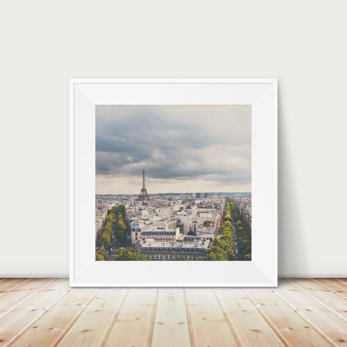 Paris Rooftops and Eiffel Tower Travel Poster