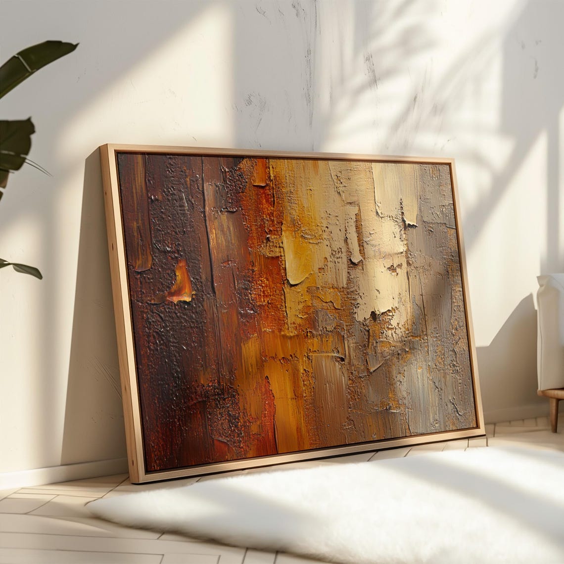 Earth Tone Textured Abstract Brown Rust Modern Wall Art Print