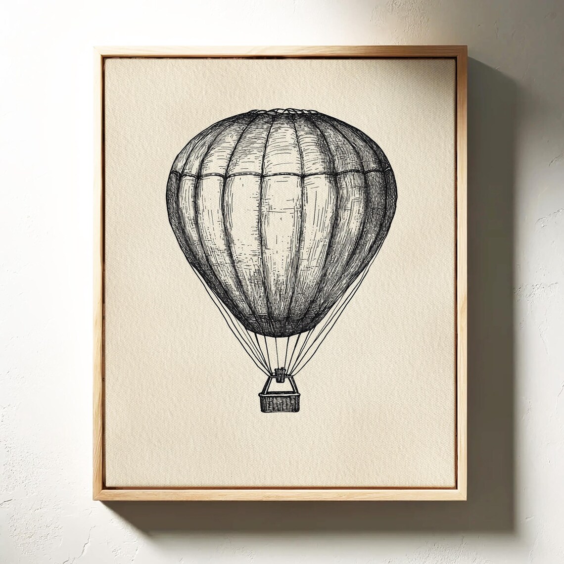 Vintage Hot Air Balloon Drawing, Retro Travel Art - Image 4