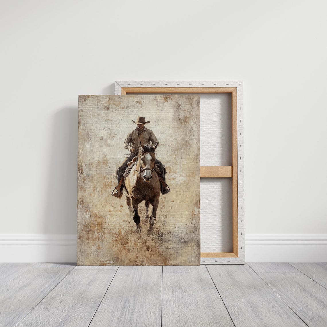 Rustic Cowboy Horseback Riding Art Western Wall Decor Vintage Ranch Scene Old West Print - Image 4