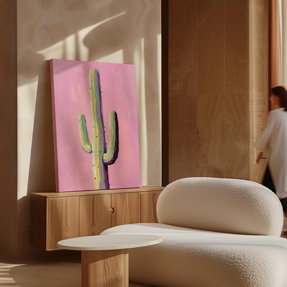 Saguaro Cactus Bright Pink Background Modern Desert Art Poster - Image 5