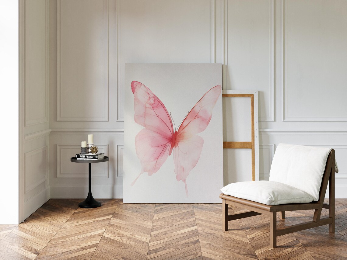 Butterfly Watercolor, Elegant Minimalist Nature Decor - Image 2