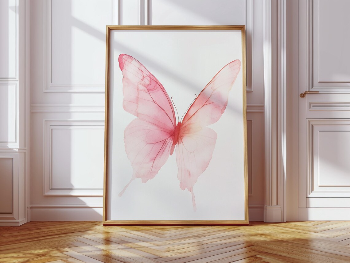 Butterfly Watercolor, Elegant Minimalist Nature Decor - Image 3