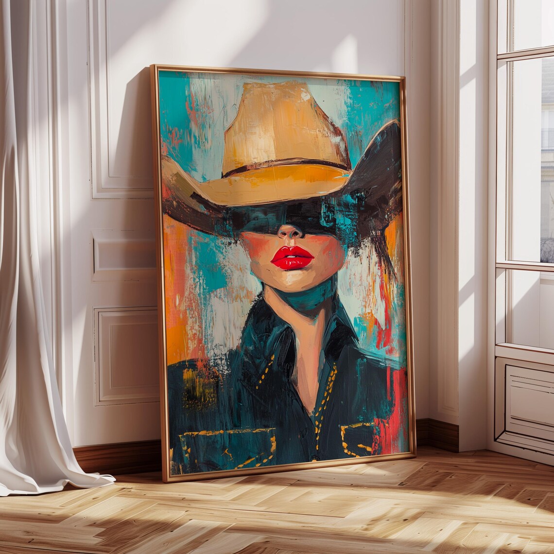 Bold Cowgirl Portrait, Modern Southwestern Art Print - Image 3